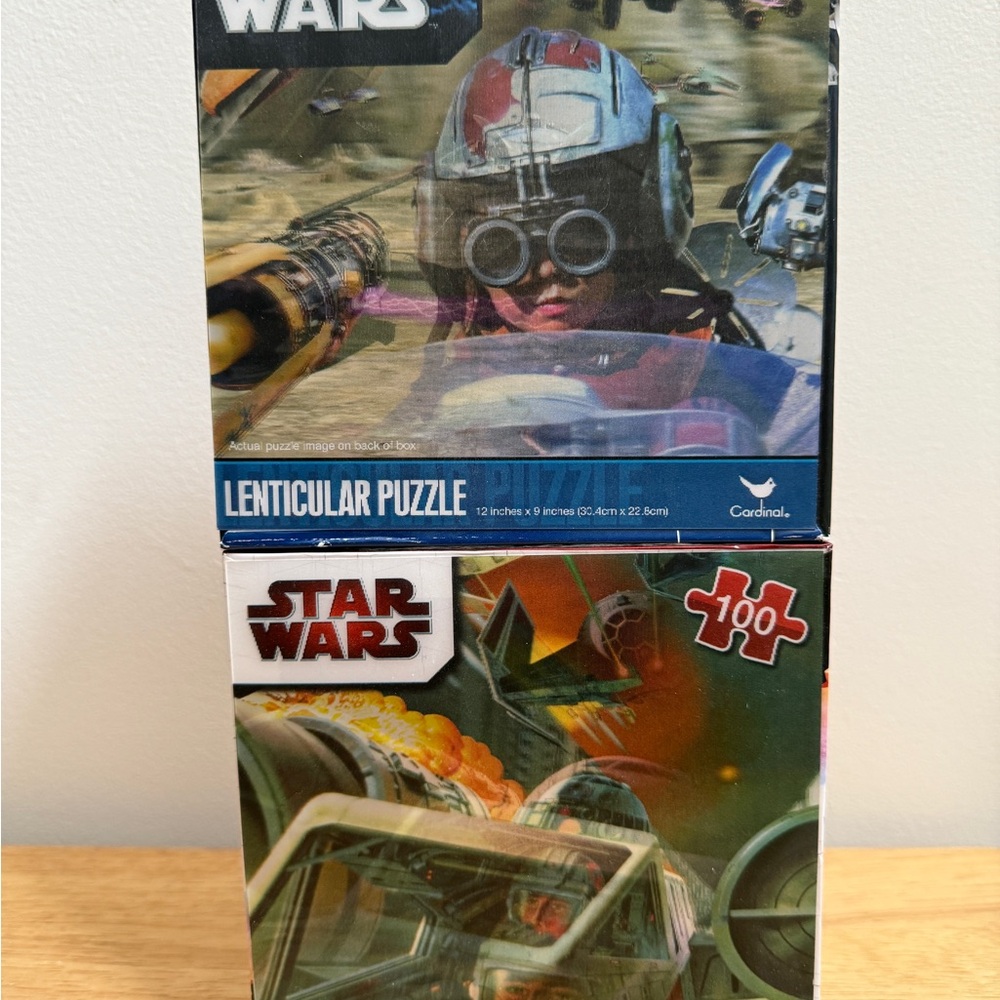 (2) NEW ~ Star Wars Lenticular Puzzles Luke & Anakin ~ 100 Pieces ~ 3D Effect